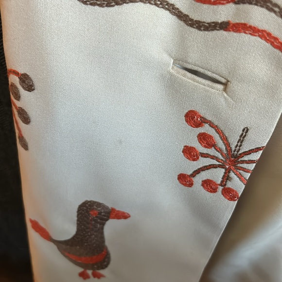 RARE Vintage Neiman Marcus Couture coat with embroidered birds 60’s 70’s size L - Picture 8 of 12